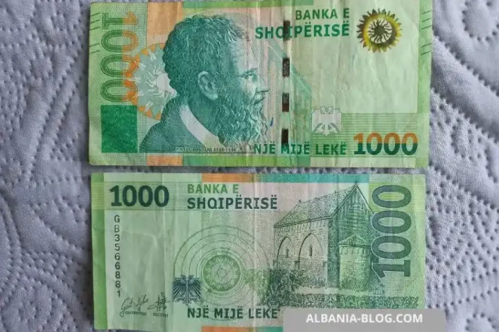 Banknote 1000 lek of the latest series