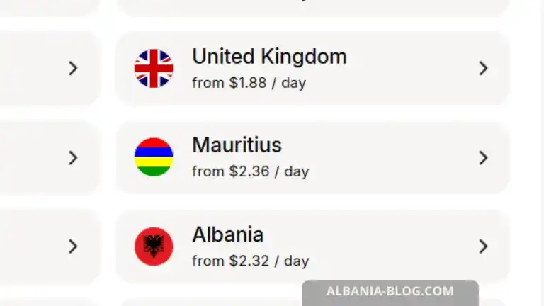Albania eSIM plans 2026 and comparison with other countries – data packages and prices fresh