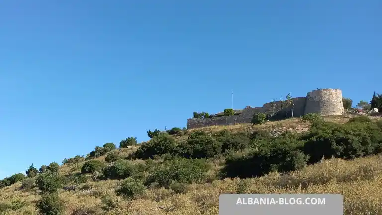 Lekursi Castle on a hill above Saranda surrounded by greenery